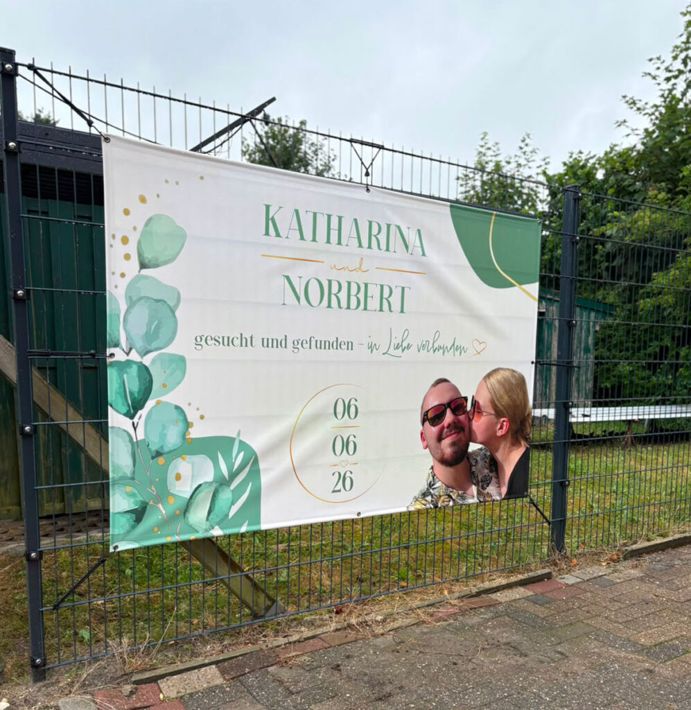 Hochzeitsbanner Kundenfoto Katharina & Norbert