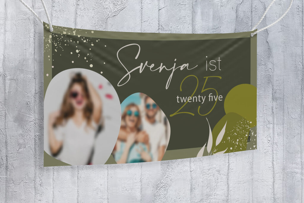 Personalisierte Banner mit Foto und Wunschtext