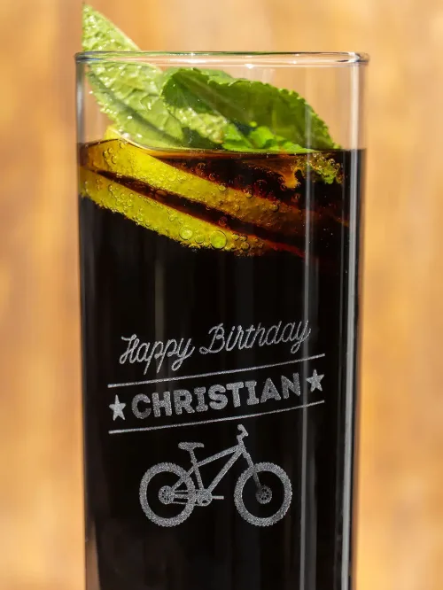Longdrinkglas mit Gravur zum Geburtstag